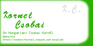 kornel csobai business card